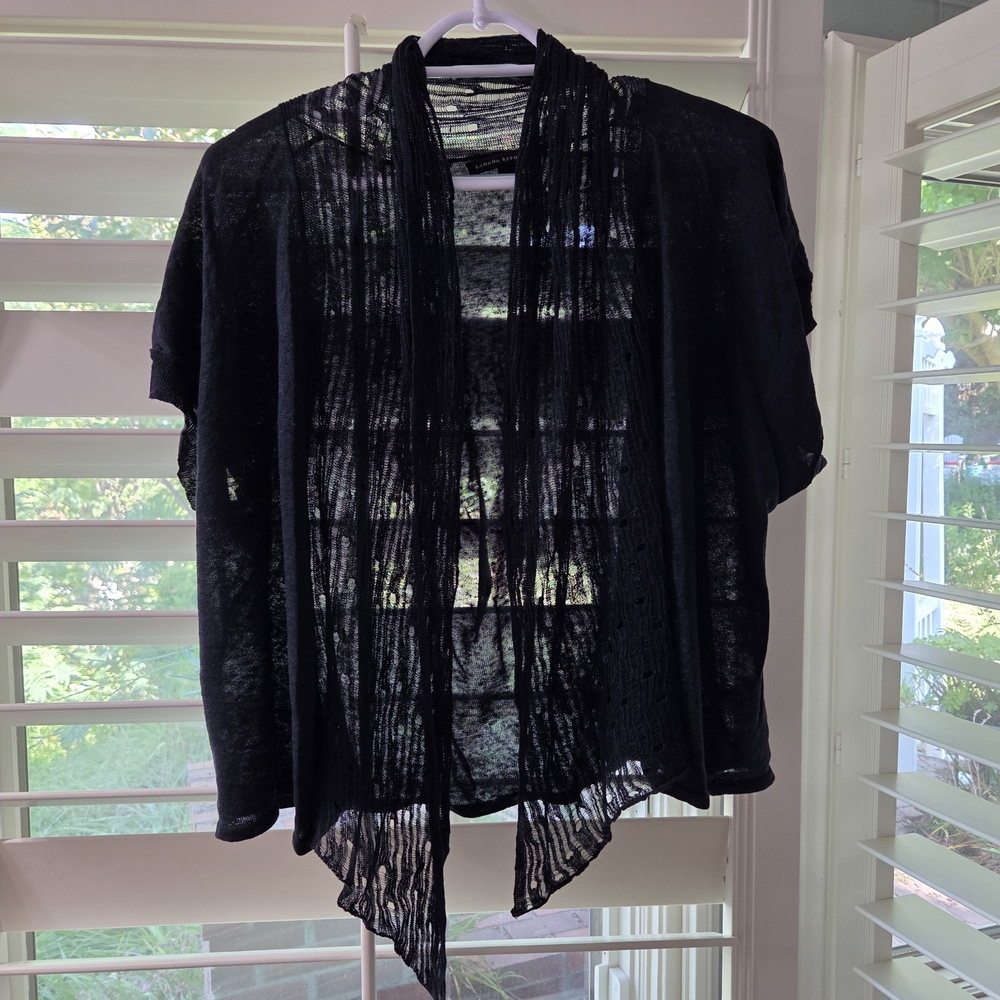 Banana‎ Republic Navy Sheer Blouse XL Elegant Cover Up